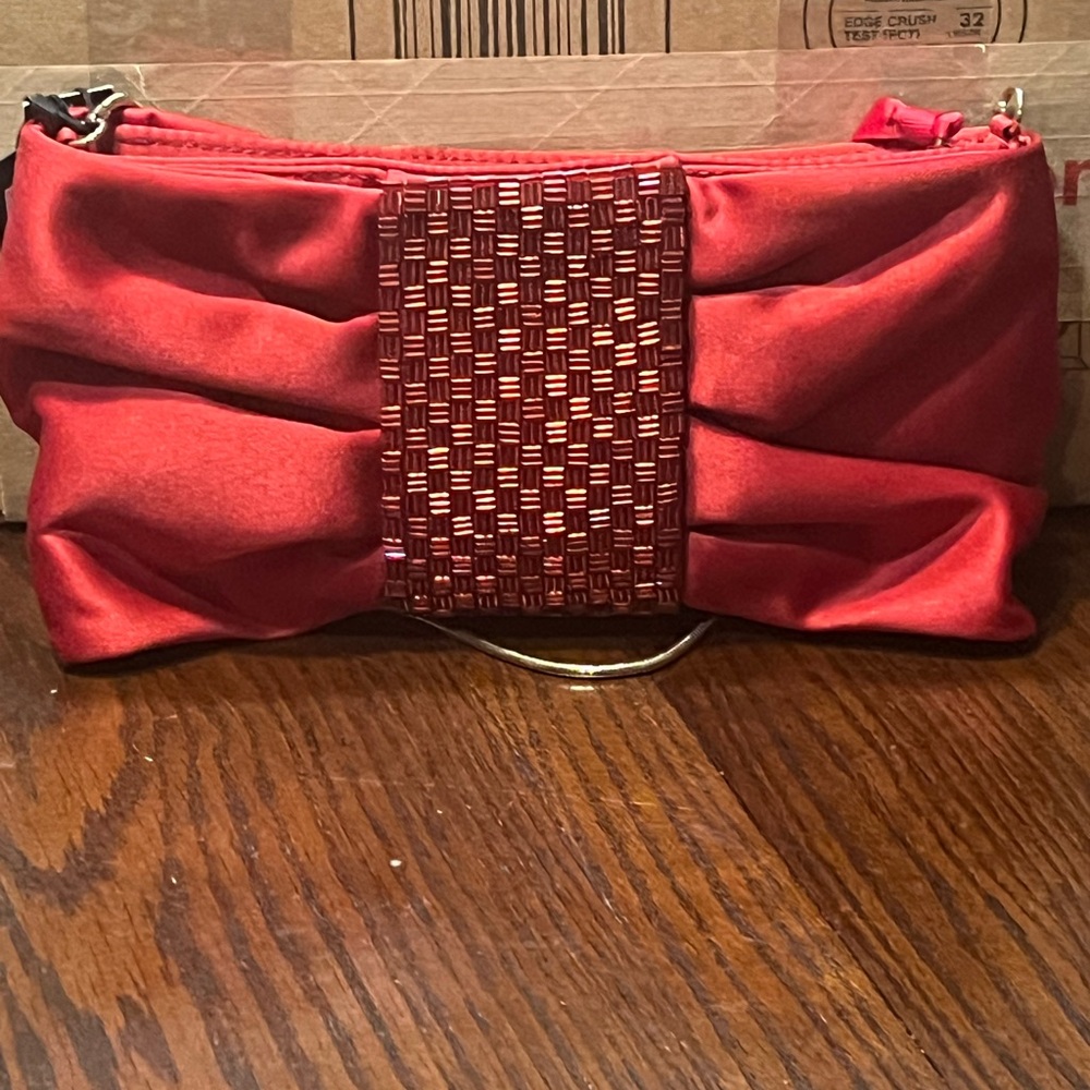 Banana Republic Elegant hand beaded Red Clutch Bag. NWT